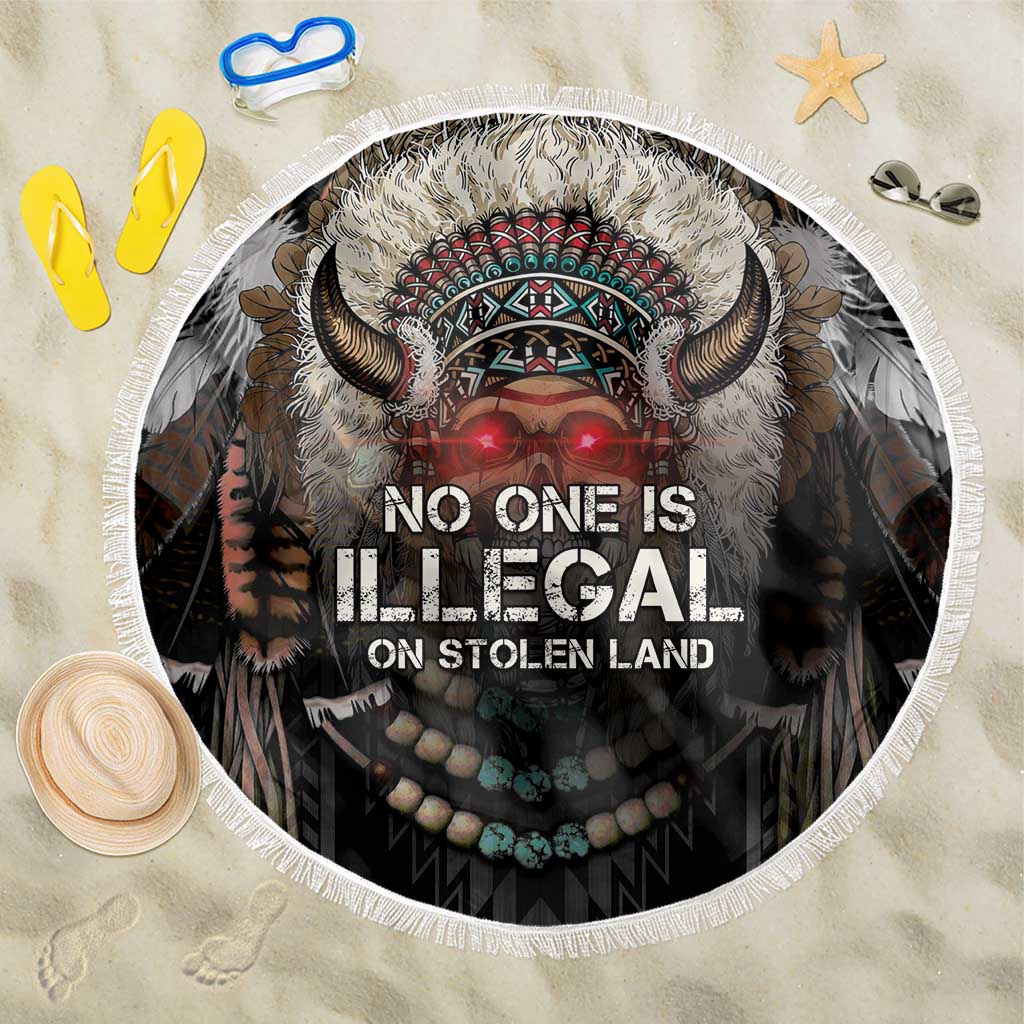 Native American Beach Blanket No One Is Illegal On Stolen Land