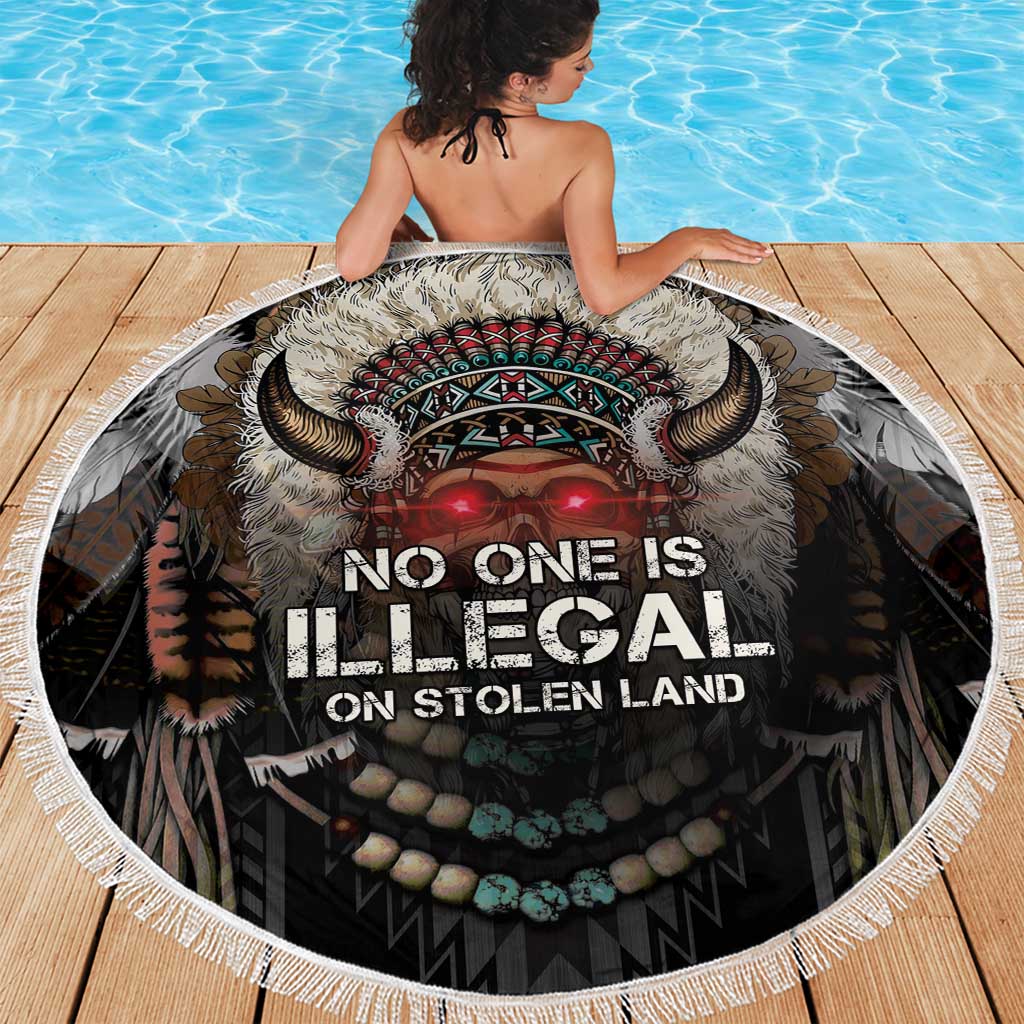 Native American Beach Blanket No One Is Illegal On Stolen Land