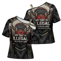 Native American Cross Shoulder Shirt No One Is Illegal On Stolen Land