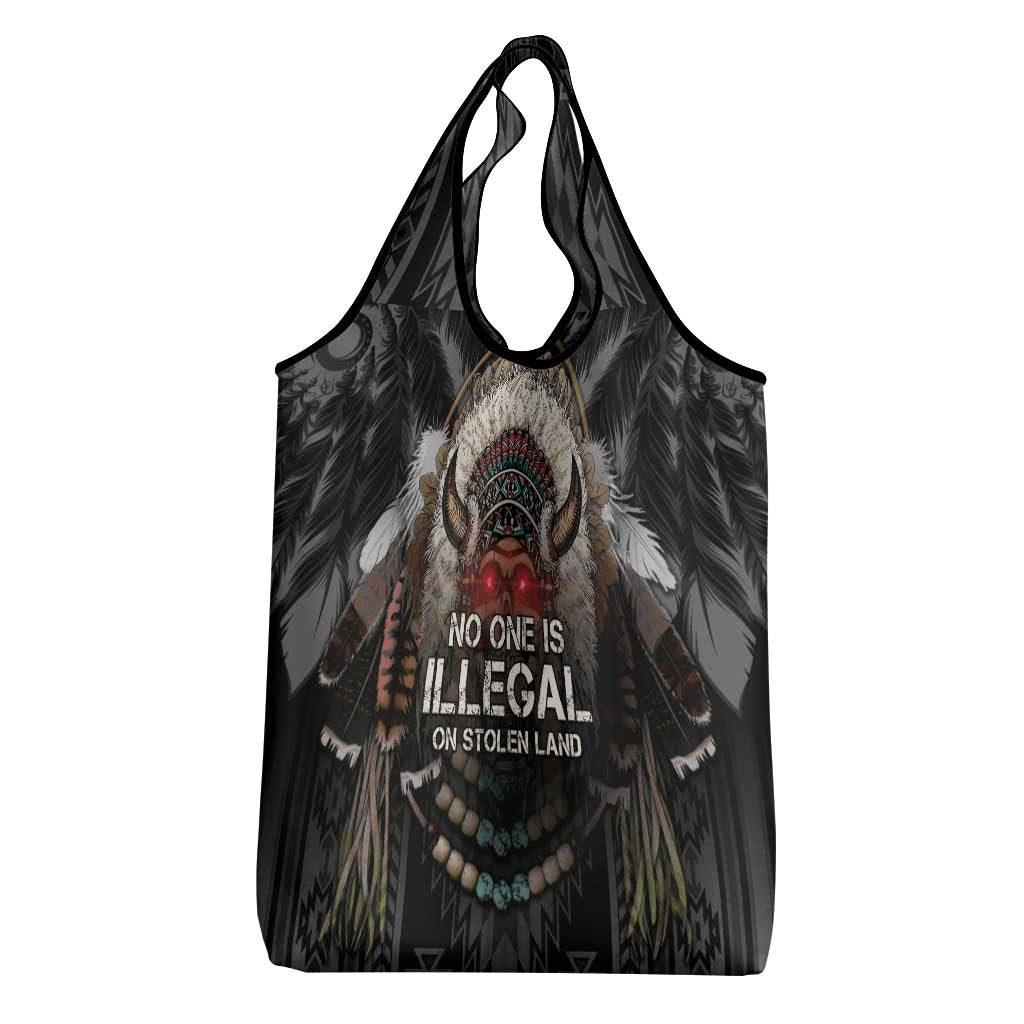 Native American Grocery Bag No One Is Illegal On Stolen Land