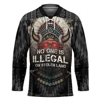 Native American Hockey Jersey No One Is Illegal On Stolen Land