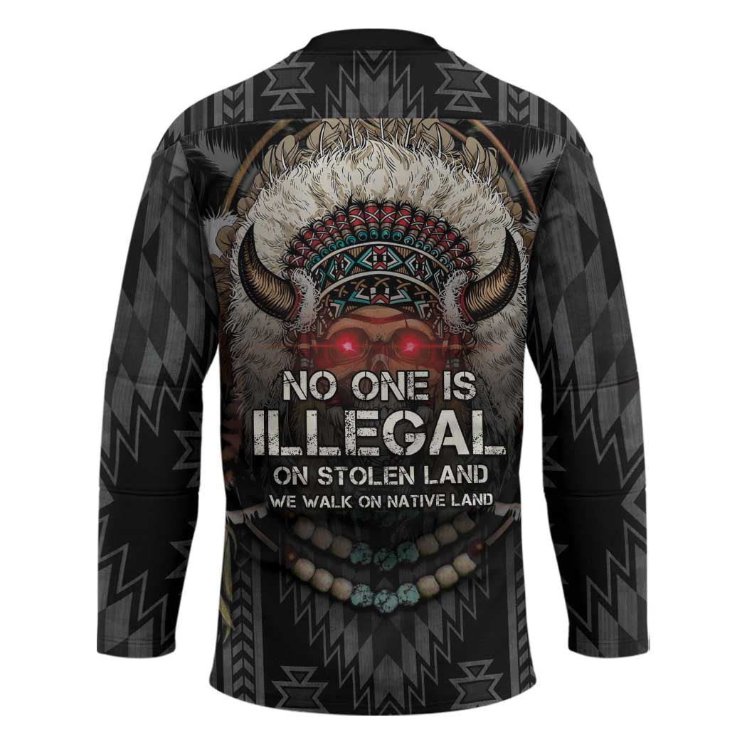 Native American Hockey Jersey No One Is Illegal On Stolen Land