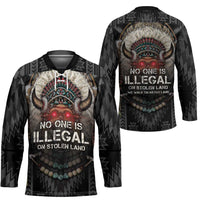 Native American Hockey Jersey No One Is Illegal On Stolen Land
