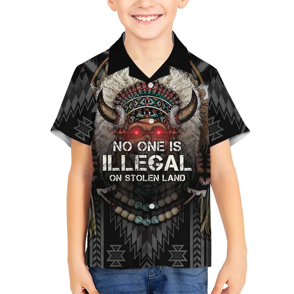 Native American Kid Hawaiian Shirt No One Is Illegal On Stolen Land