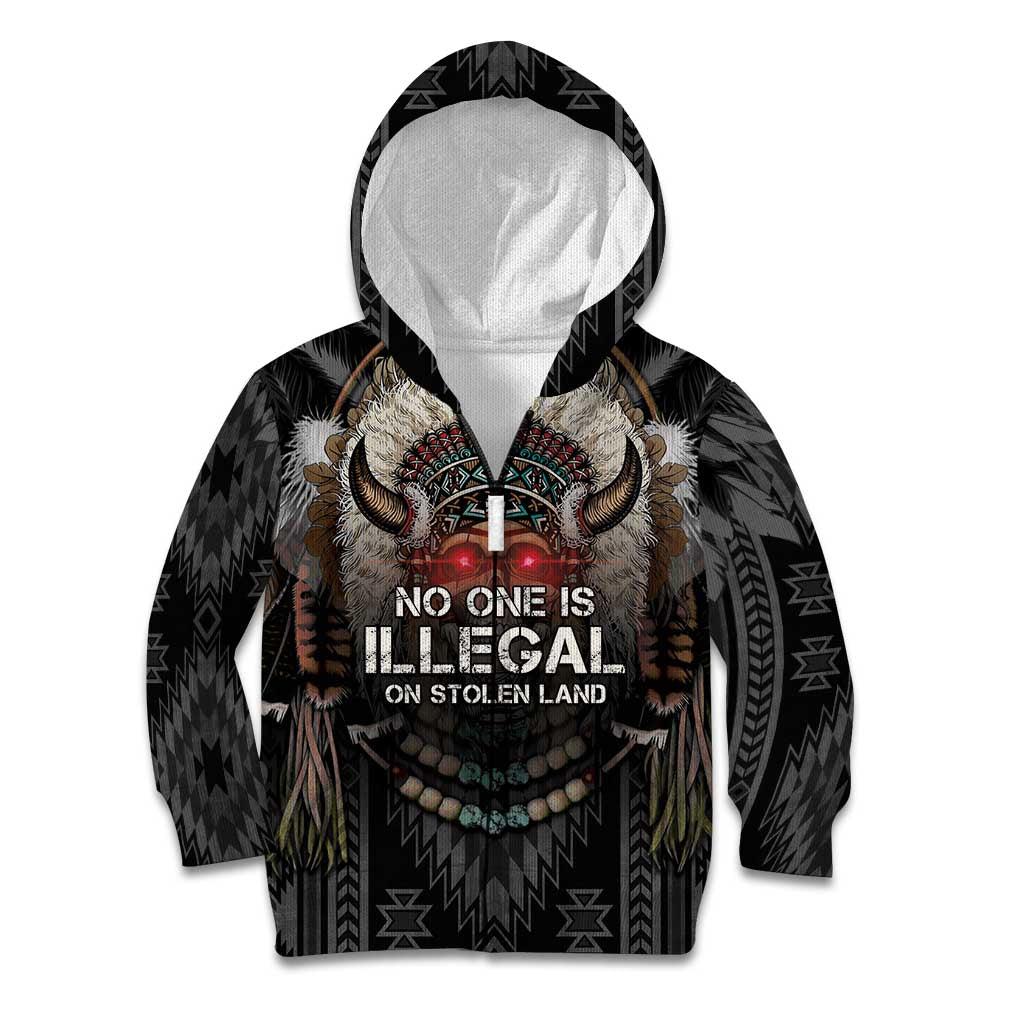 Native American Kid Hoodie No One Is Illegal On Stolen Land