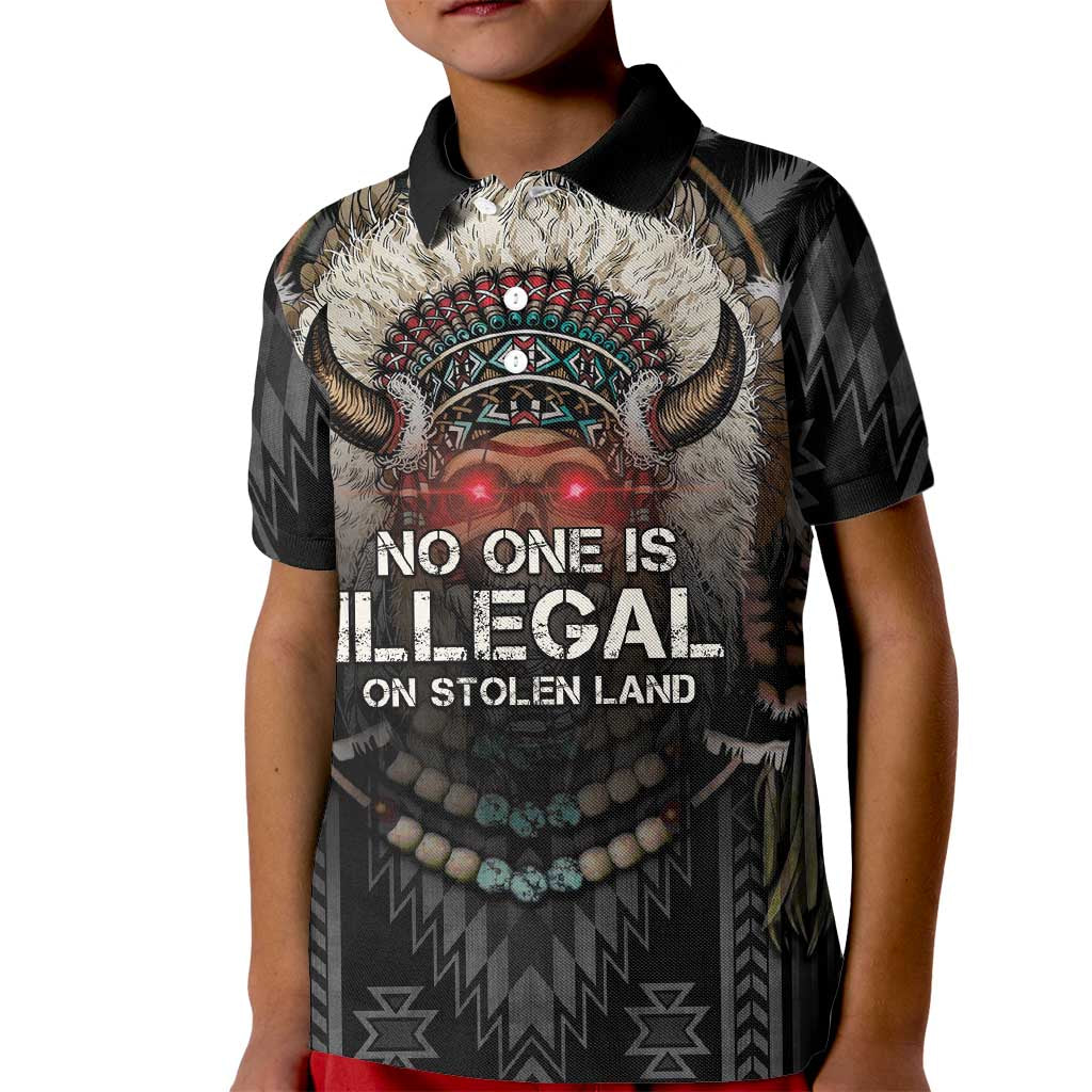 Native American Kid Polo Shirt No One Is Illegal On Stolen Land
