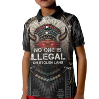 Native American Kid Polo Shirt No One Is Illegal On Stolen Land