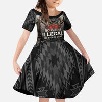 Native American Kid Short Sleeve Dress No One Is Illegal On Stolen Land