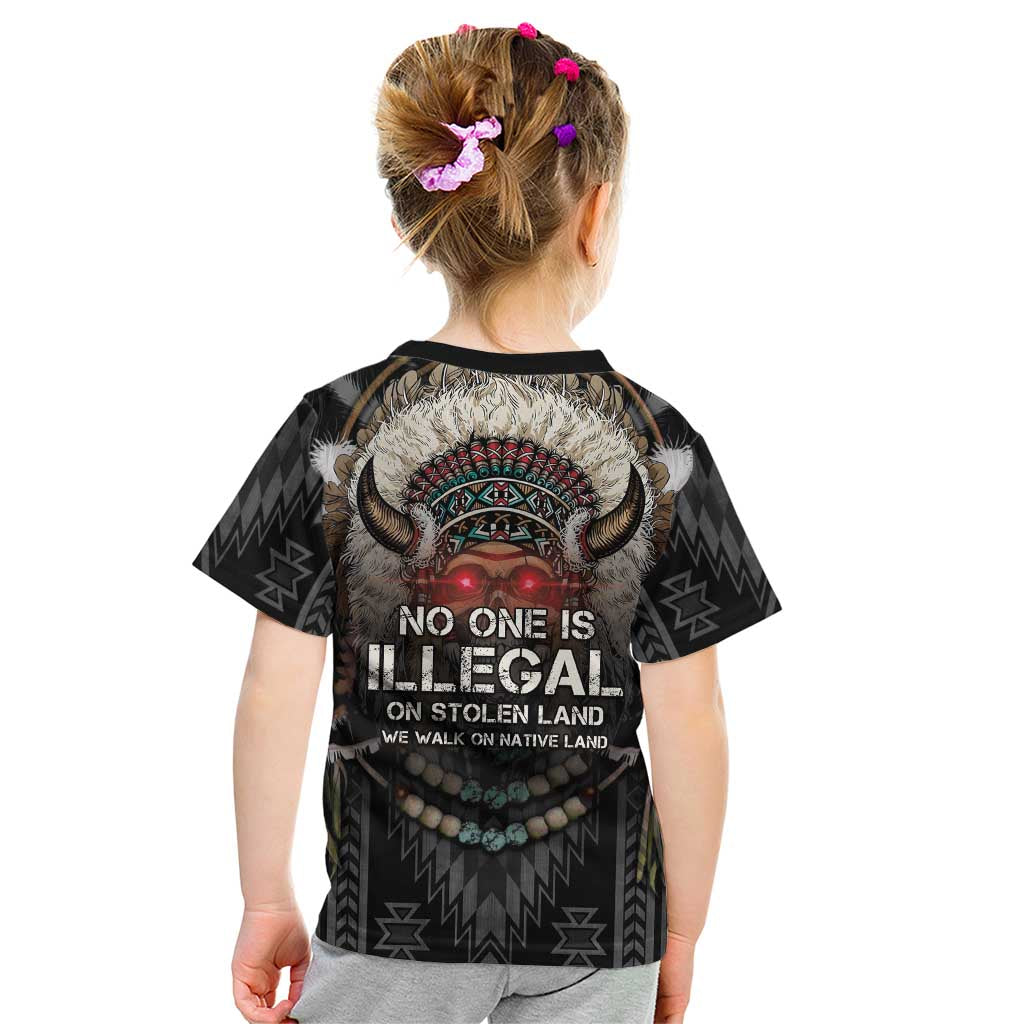 Native American Kid T Shirt No One Is Illegal On Stolen Land