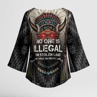 Native American Kimono Sleeve Blouse No One Is Illegal On Stolen Land