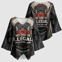 Native American Kimono Sleeve Blouse No One Is Illegal On Stolen Land