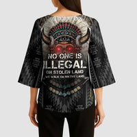 Native American Kimono Sleeve Blouse No One Is Illegal On Stolen Land