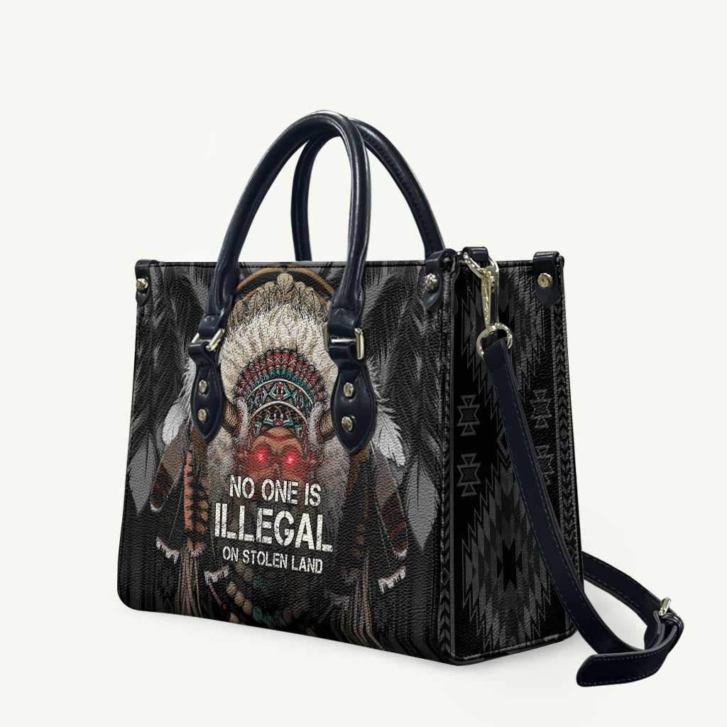 Native American Leather Bag No One Is Illegal On Stolen Land