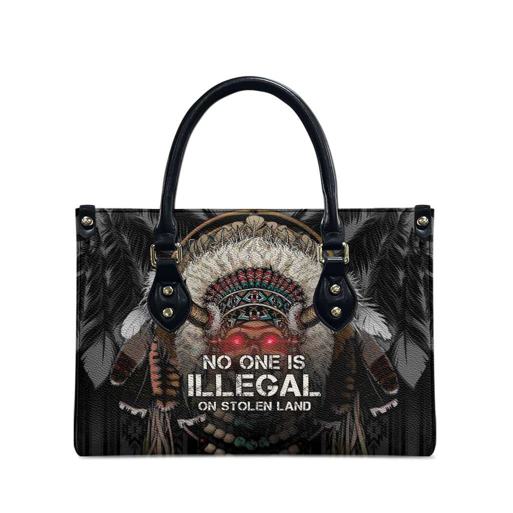 Native American Leather Bag No One Is Illegal On Stolen Land