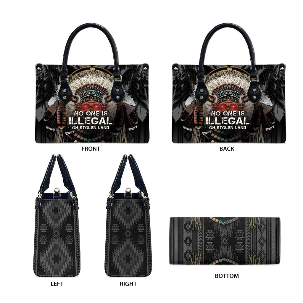 Native American Leather Bag No One Is Illegal On Stolen Land