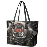 Native American Leather Tote Bag No One Is Illegal On Stolen Land
