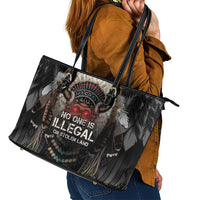 Native American Leather Tote Bag No One Is Illegal On Stolen Land