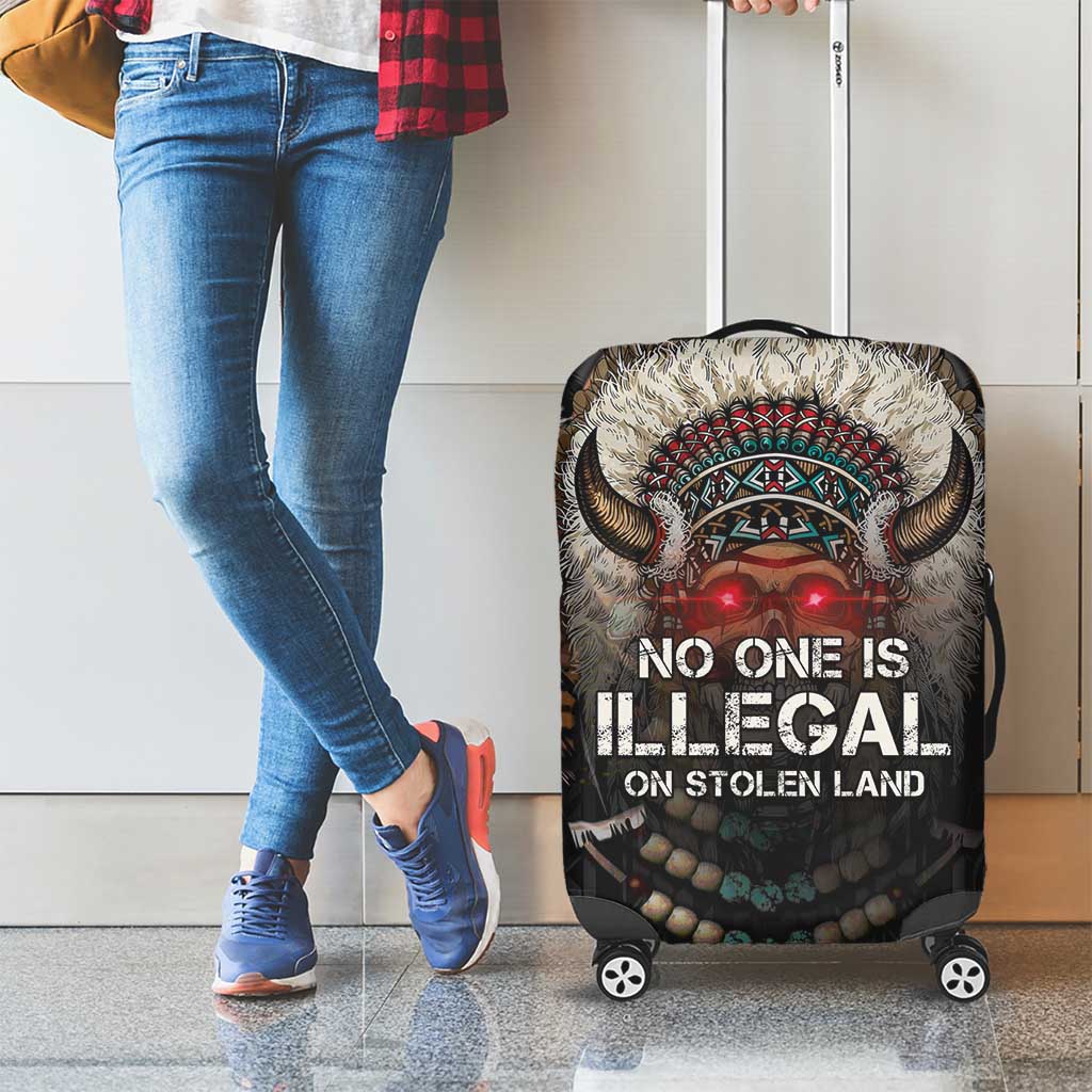 Native American Luggage Cover No One Is Illegal On Stolen Land
