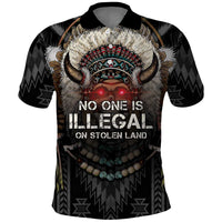 Native American Polo Shirt No One Is Illegal On Stolen Land