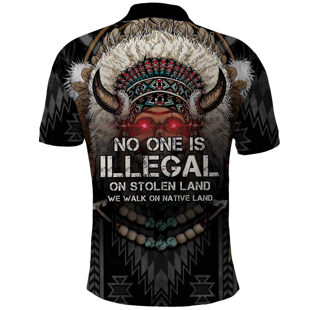 Native American Polo Shirt No One Is Illegal On Stolen Land
