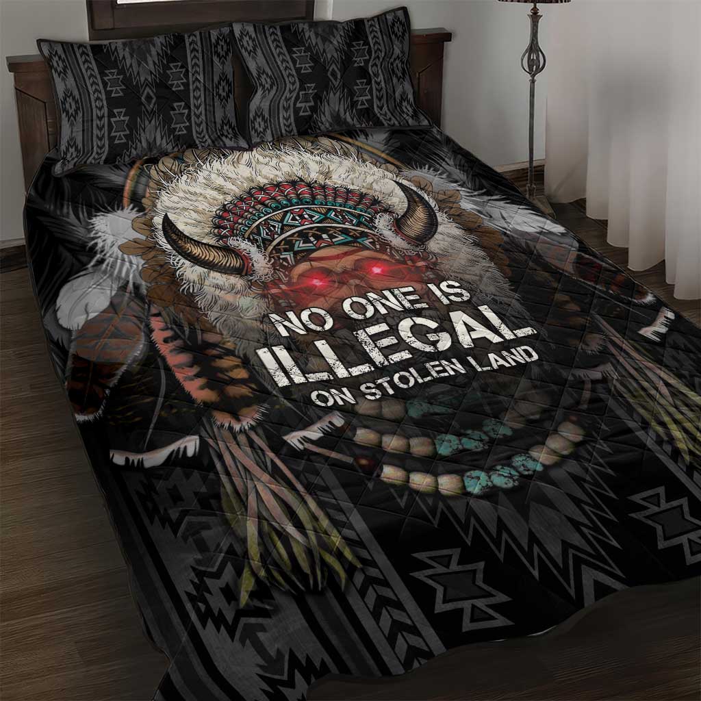 Native American Quilt Bed Set No One Is Illegal On Stolen Land