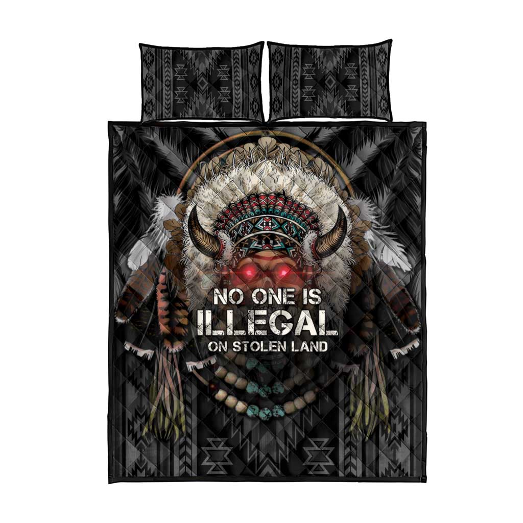 Native American Quilt Bed Set No One Is Illegal On Stolen Land