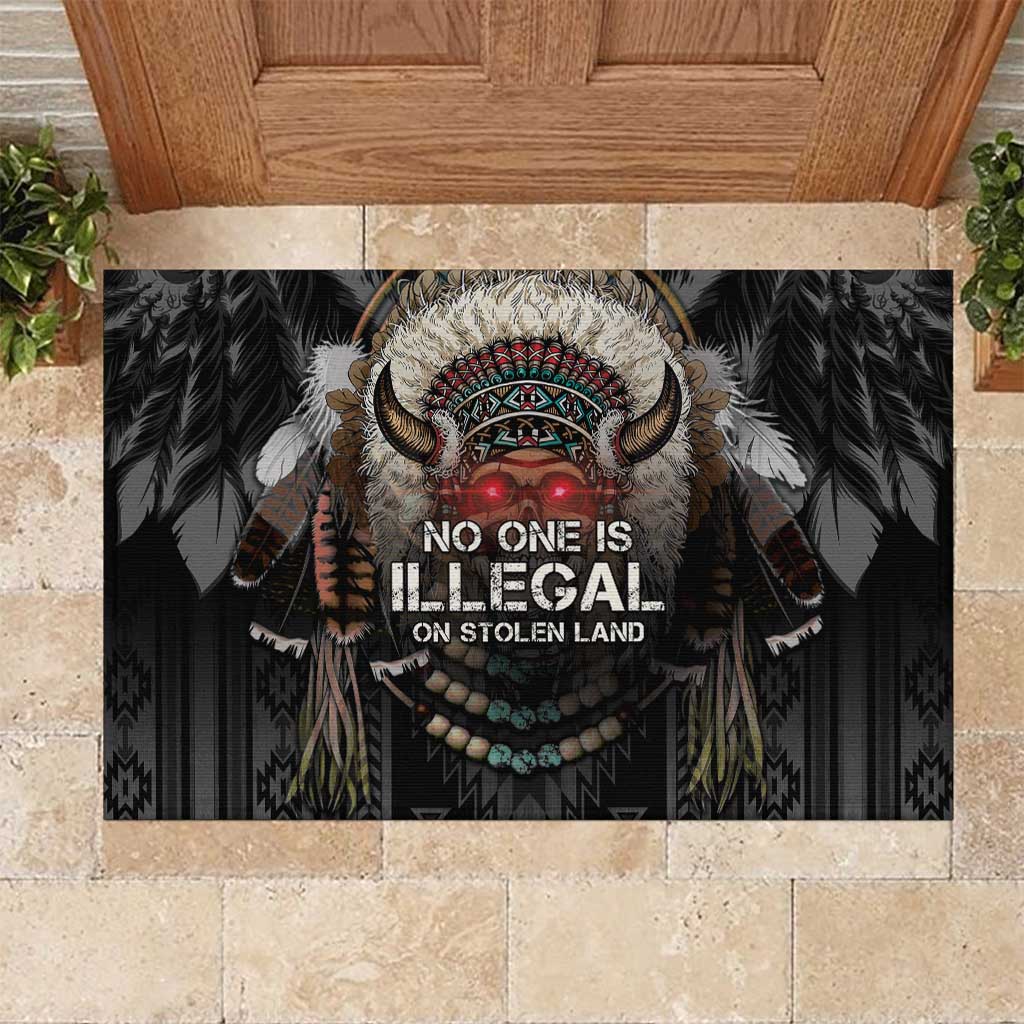 Native American Rubber Doormat No One Is Illegal On Stolen Land