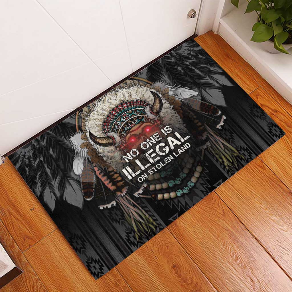Native American Rubber Doormat No One Is Illegal On Stolen Land