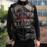Native American Sleeveless Puffer Jacket No One Is Illegal On Stolen Land