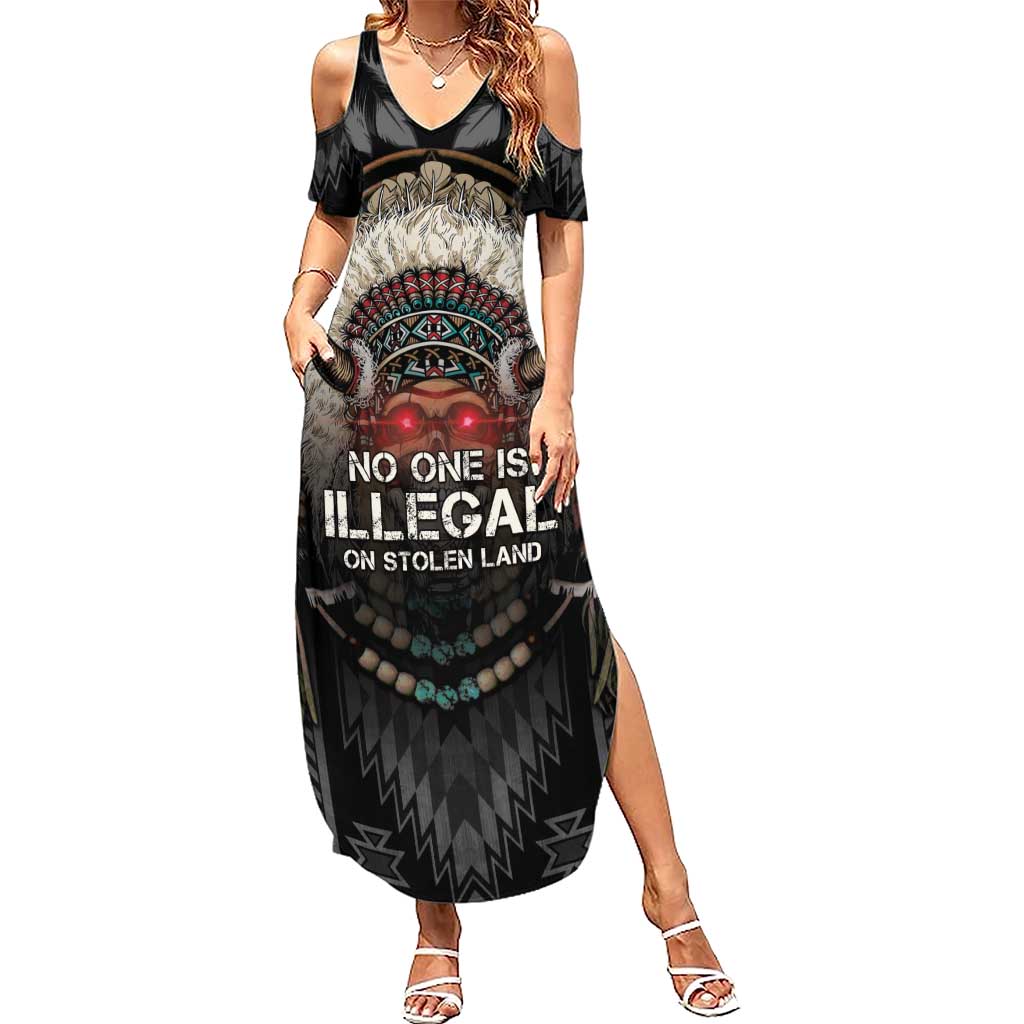 Native American Summer Maxi Dress No One Is Illegal On Stolen Land