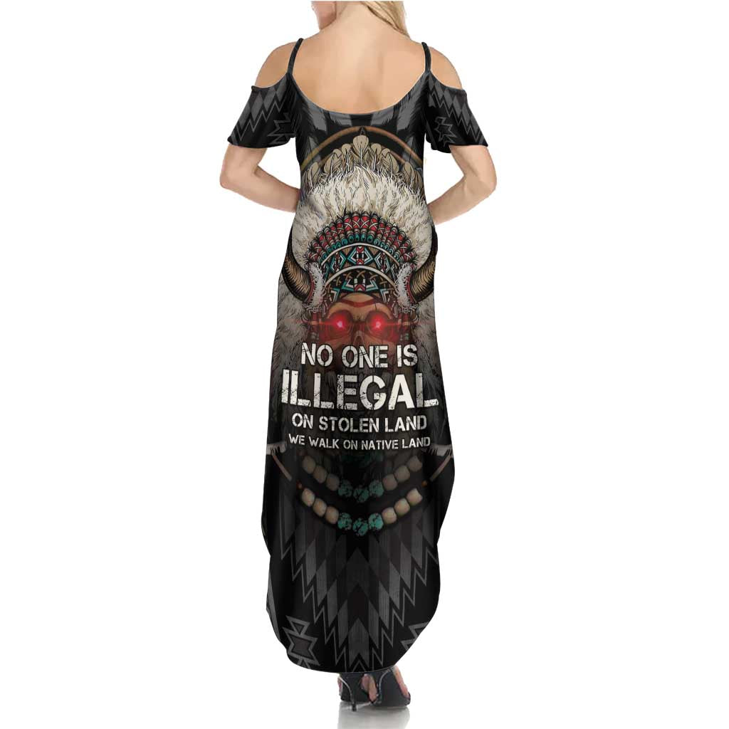 Native American Summer Maxi Dress No One Is Illegal On Stolen Land