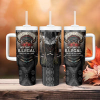 Native American Tumbler With Handle No One Is Illegal On Stolen Land