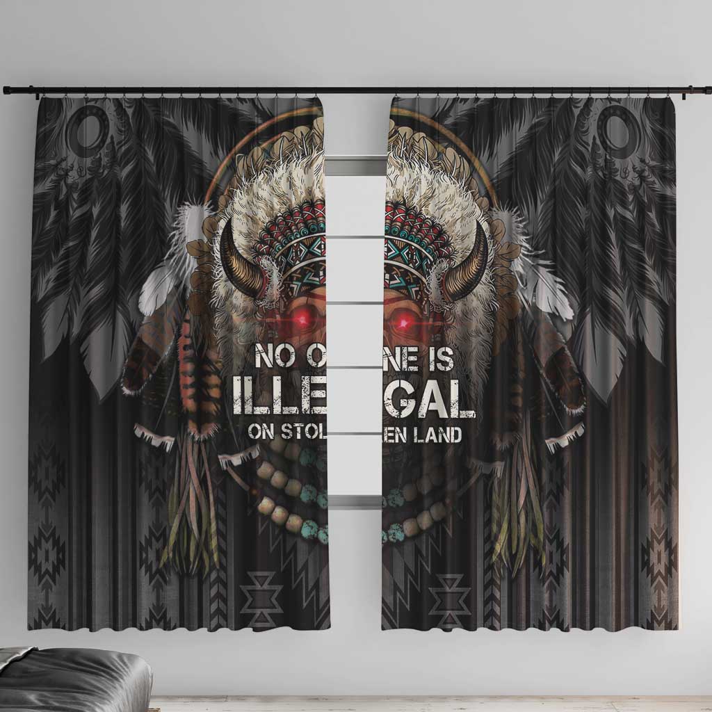 Native American Window Curtain No One Is Illegal On Stolen Land