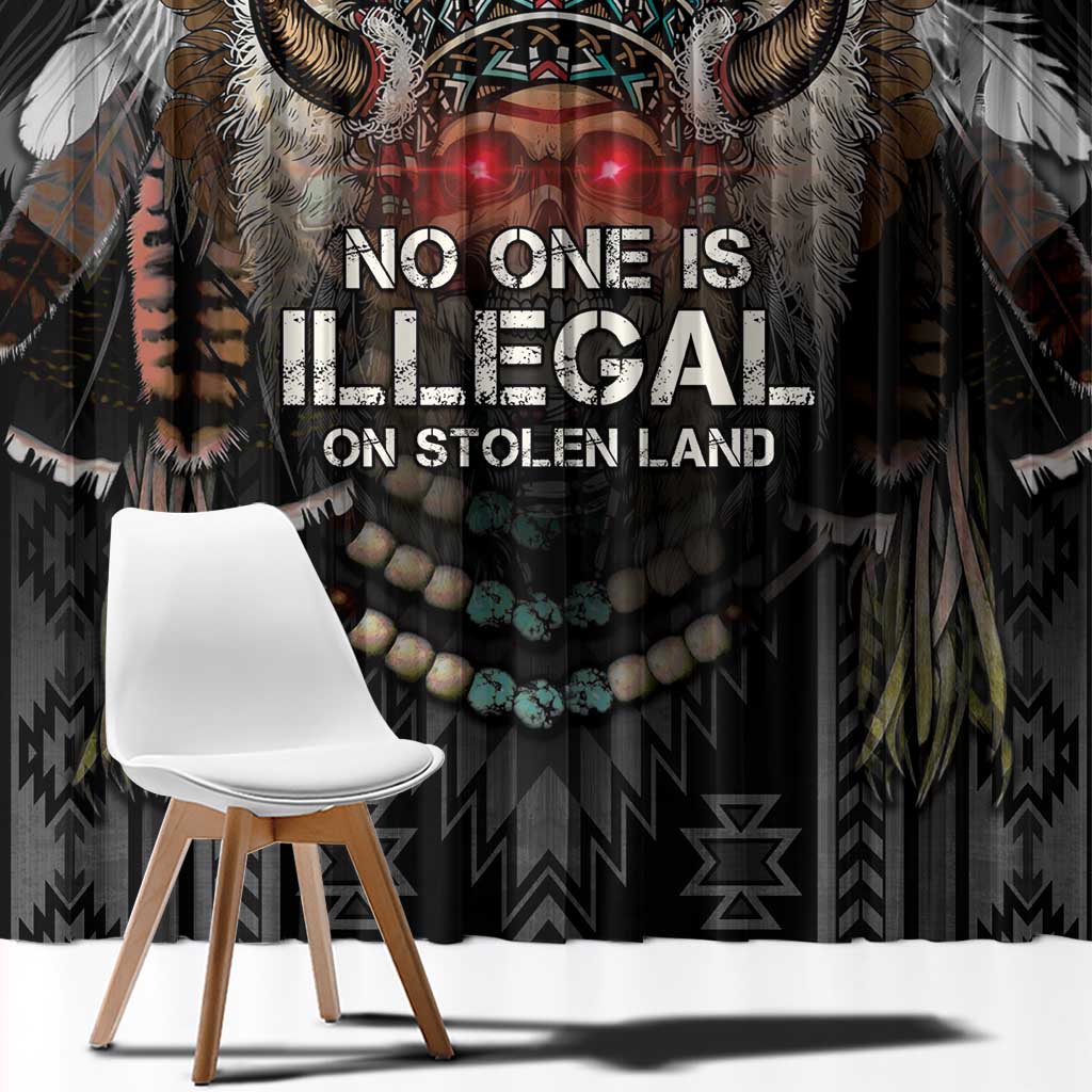 Native American Window Curtain No One Is Illegal On Stolen Land