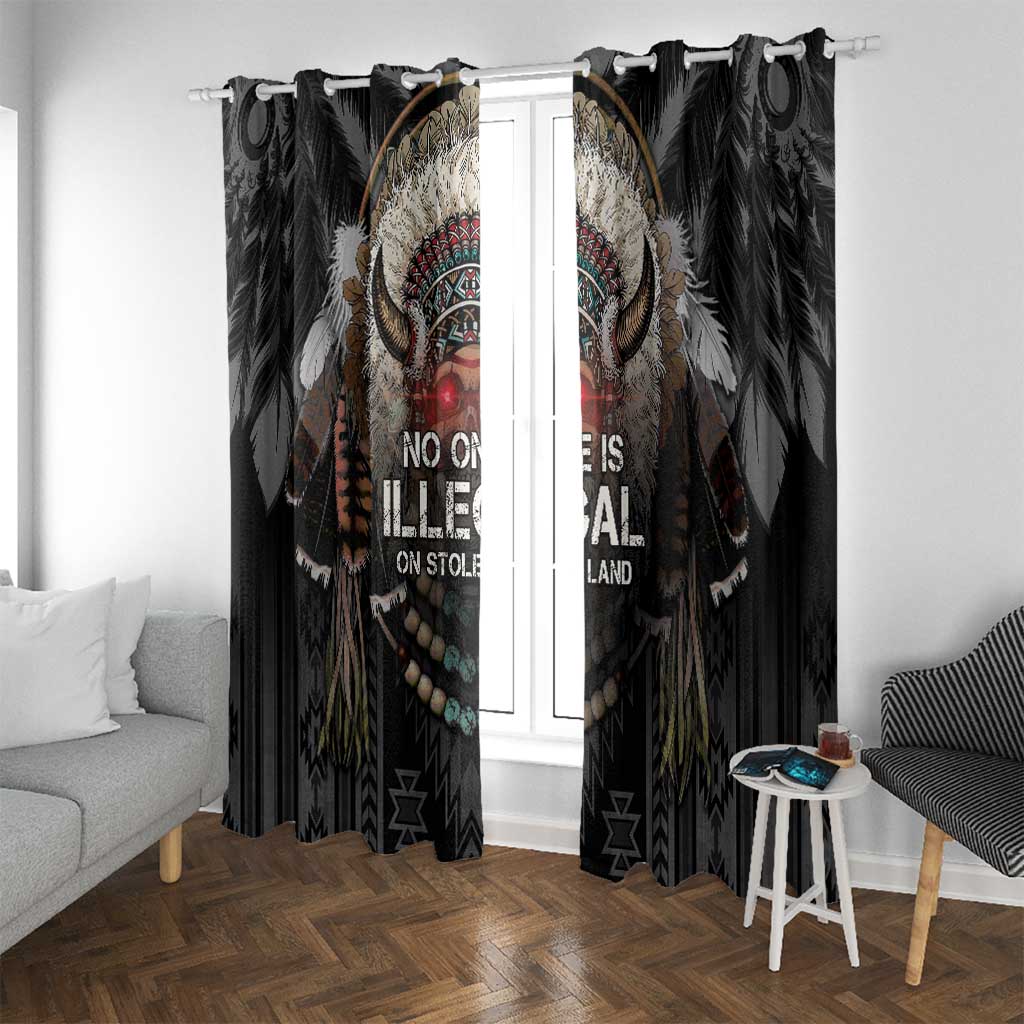 Native American Window Curtain No One Is Illegal On Stolen Land