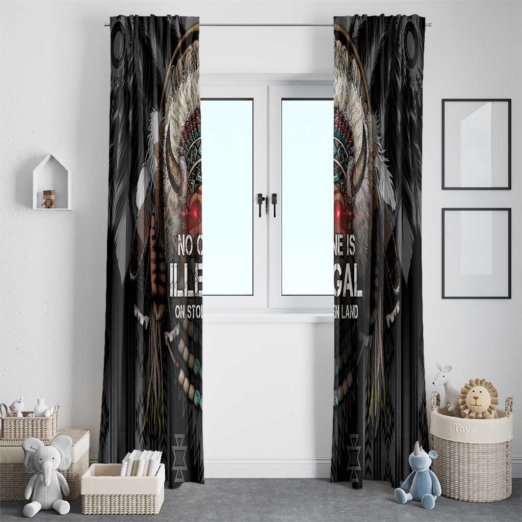 Native American Window Curtain No One Is Illegal On Stolen Land