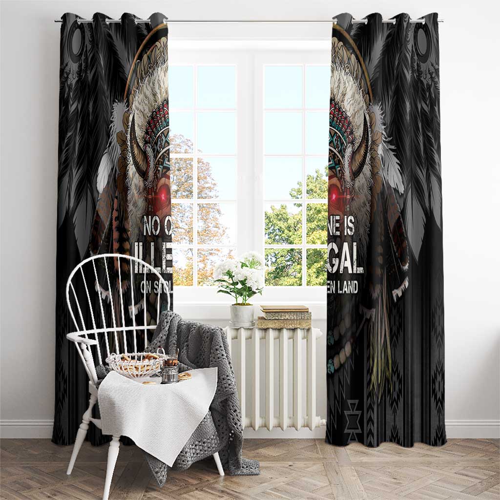 Native American Window Curtain No One Is Illegal On Stolen Land
