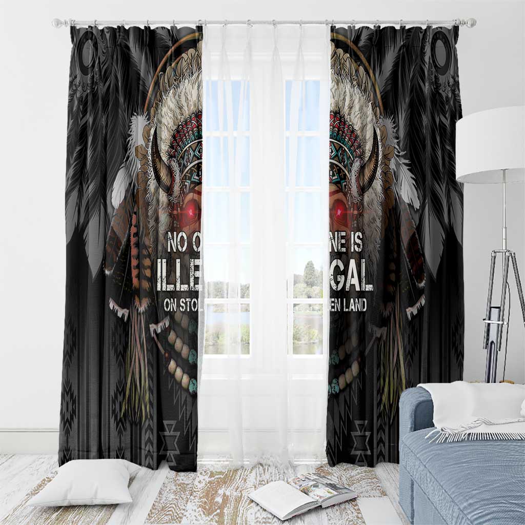 Native American Window Curtain No One Is Illegal On Stolen Land