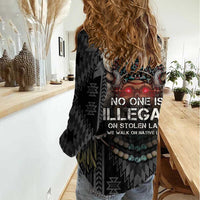Native American Women Casual Shirt No One Is Illegal On Stolen Land