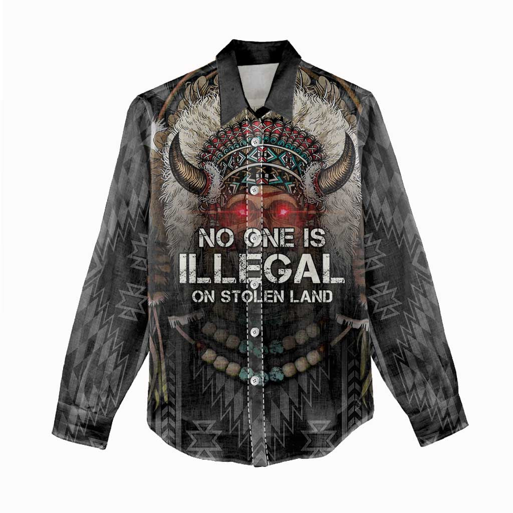 Native American Women Casual Shirt No One Is Illegal On Stolen Land