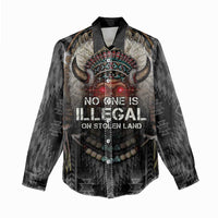 Native American Women Casual Shirt No One Is Illegal On Stolen Land