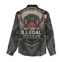 Native American Women Casual Shirt No One Is Illegal On Stolen Land