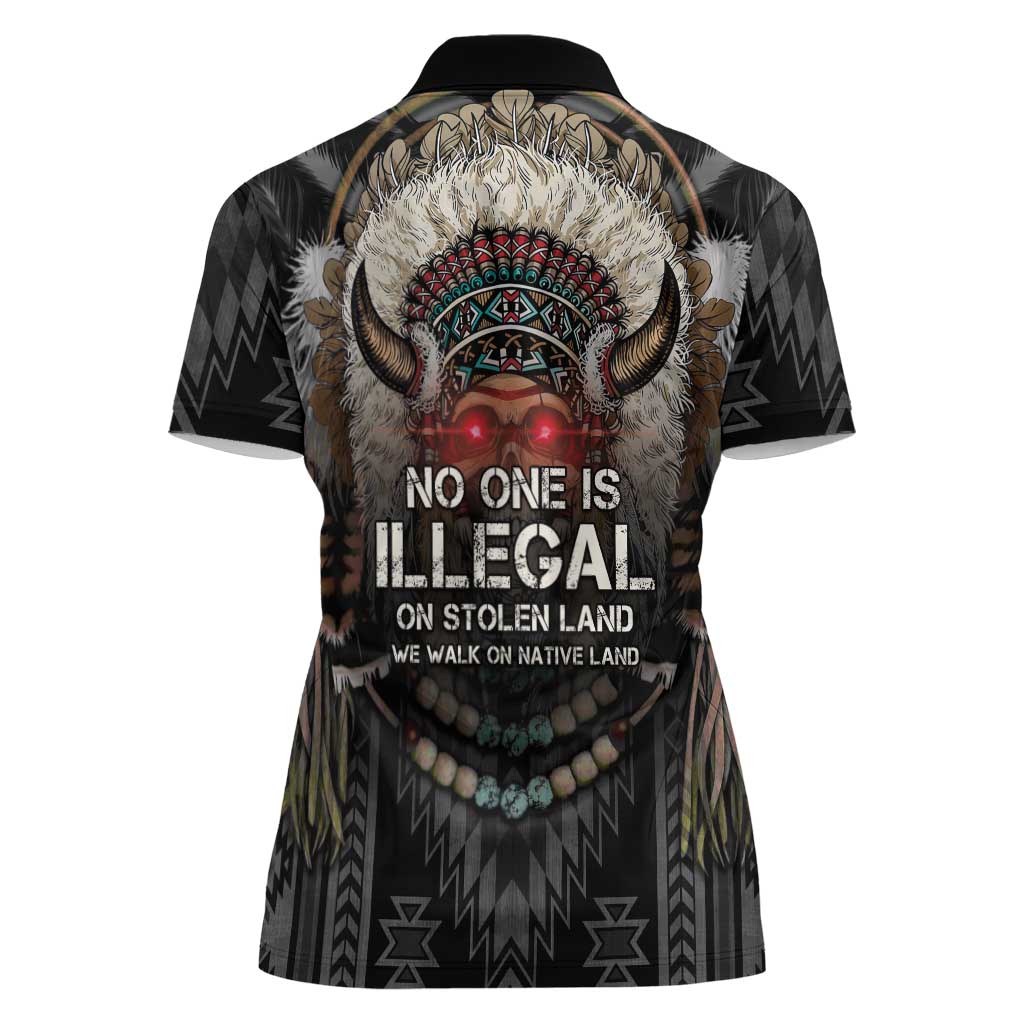 Native American Women Polo Shirt No One Is Illegal On Stolen Land