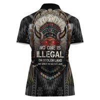 Native American Women Polo Shirt No One Is Illegal On Stolen Land