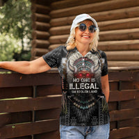 Native American Women Polo Shirt No One Is Illegal On Stolen Land
