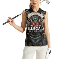 Native American Women Sleeveless Polo Shirt No One Is Illegal On Stolen Land