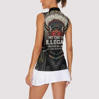 Native American Women Sleeveless Polo Shirt No One Is Illegal On Stolen Land