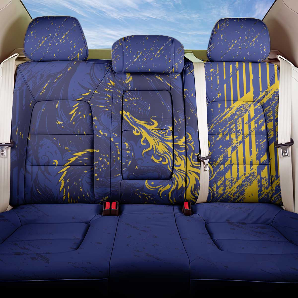 Bosnia And Herzegovina Back Car Seat Cover Fierce Dragon Heritage