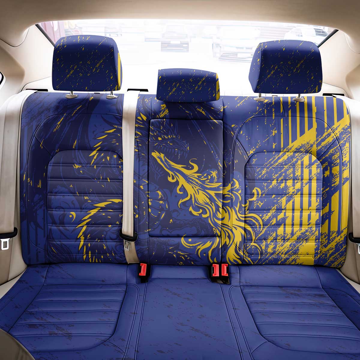 Bosnia And Herzegovina Back Car Seat Cover Fierce Dragon Heritage