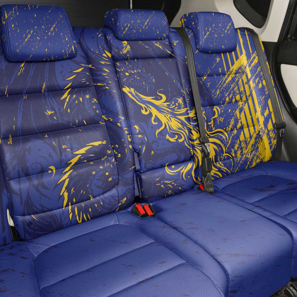 Bosnia And Herzegovina Back Car Seat Cover Fierce Dragon Heritage
